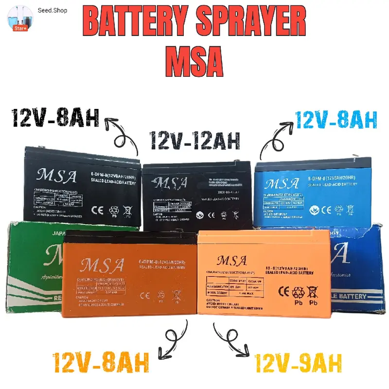 BATERAI AKI 8A 9A 10A12A 12V SPRAYER HAMA ELEKTRIK MSA / Accu Baterai 8AH 9AH 10AH 12AH Jam Batre 0