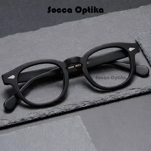 (Beli 1 Gratis 1) AMLETOSH Frame Kacamata Kotak Semi Bulat Plastik Tebal Wanita Pria Eyewear Glasses Mata Normal Minus Cylinder Plus Lensa Photocromic Antiradiasi Blueray Bluecromic Night Drive