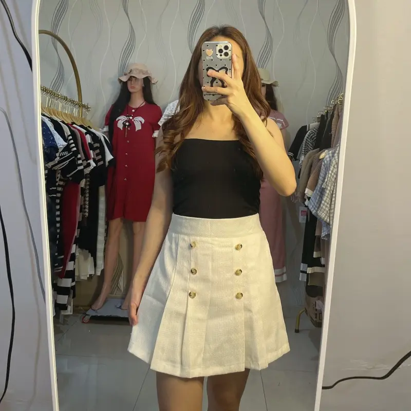 [MMC]ROKCEL IMPORT WANITA PENDEK TWEED KANCING 2