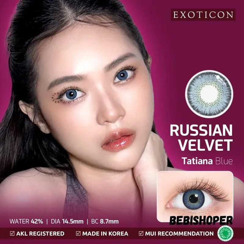 X2 RUSSIAN VELVET NORMAL & MINUS (-0.50 s/d -6.00) / softlen/ softlense / emoticon Lensa Kontak / BS SOFTLEN Eye Softlens 1