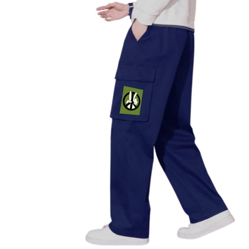 Celana Cargo Panjang Pria Loose Pants Fashion Oversize Korean Style - Hitam - Formal 5