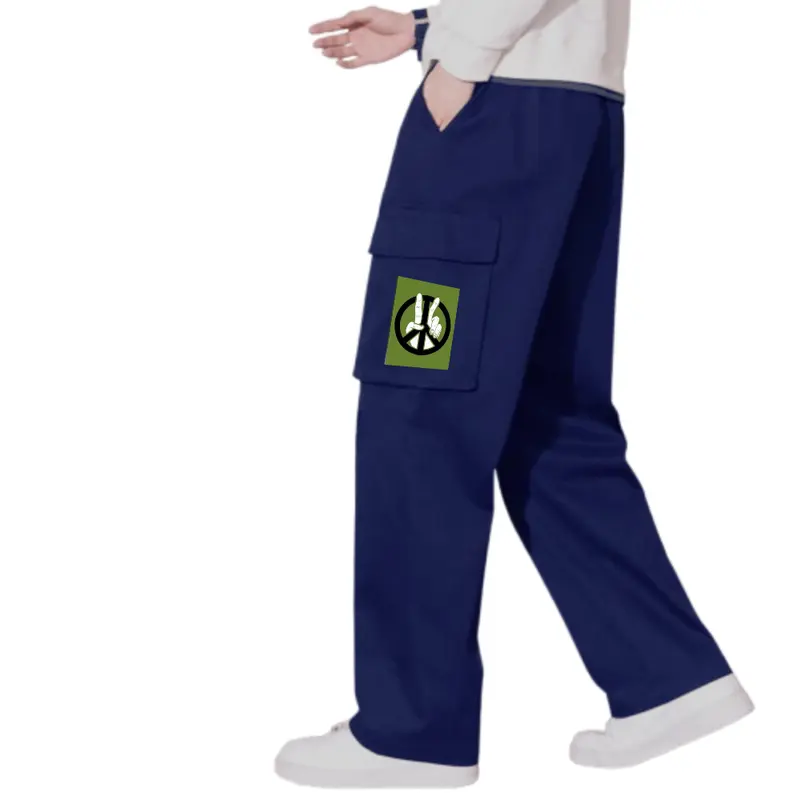 Celana Cargo Panjang Pria Loose Pants Fashion Oversize Korean Style - Hitam - Formal 4