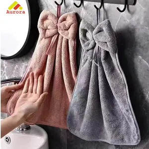 Super Absorbent Lap Tangan Microfiber Lembut Kain Lap Gantung Wastafel Dapur Kamar Mandi Estetik Pita Ribbon Lucu Hand Towel
