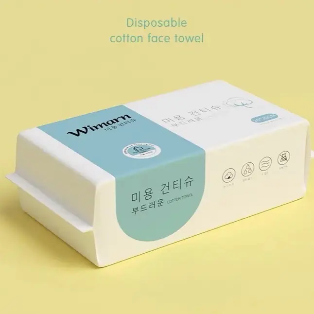 Korean Brand Wimarn Disposable Towel for Multi-purpose Cleaning, Cotton Face Towel for Makeup Cleansing Cosmetic