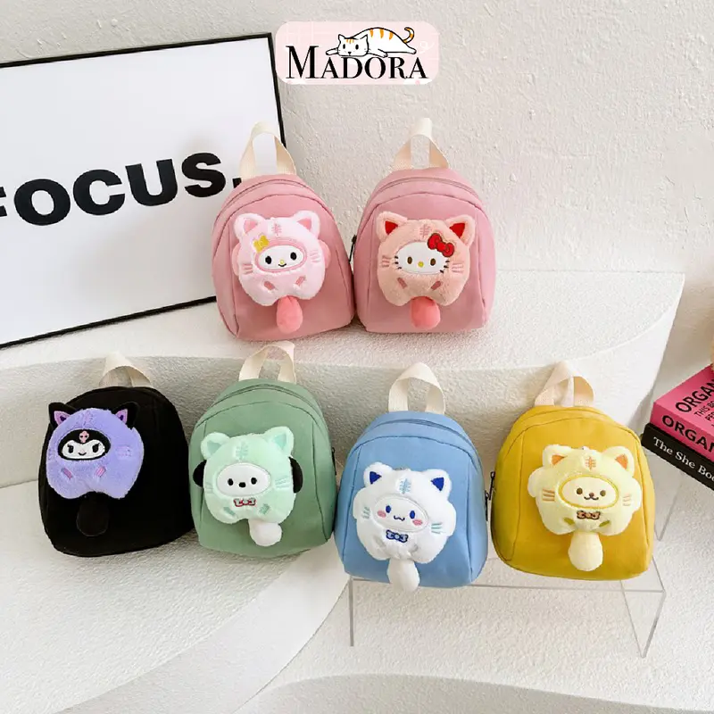 Madora Sanrio Family Mini Backpack Tas Ransel Sekolah Anak Karakter Kuromi Melody Lucu 0