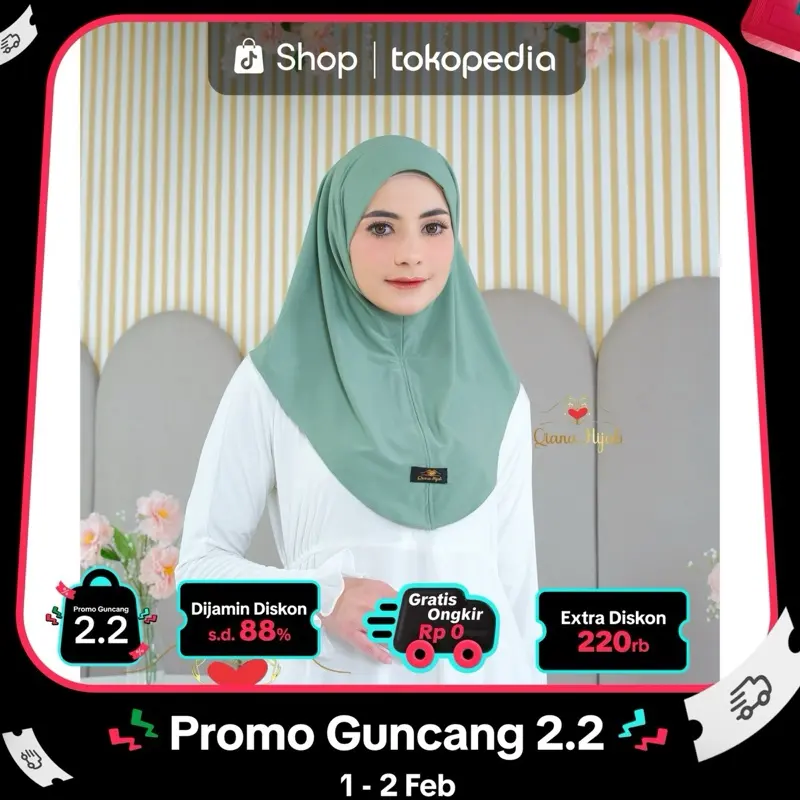 Paket murah khusus 12.12 per 3pcsHijab Bergo Instan Azura nonpet Wanita Muslim Lembut Kerudung Woven Yarn Dyed Fabric Beige Grey Instant Hijab Mesin Dicuci Wine Khimar Panjang Syari 0