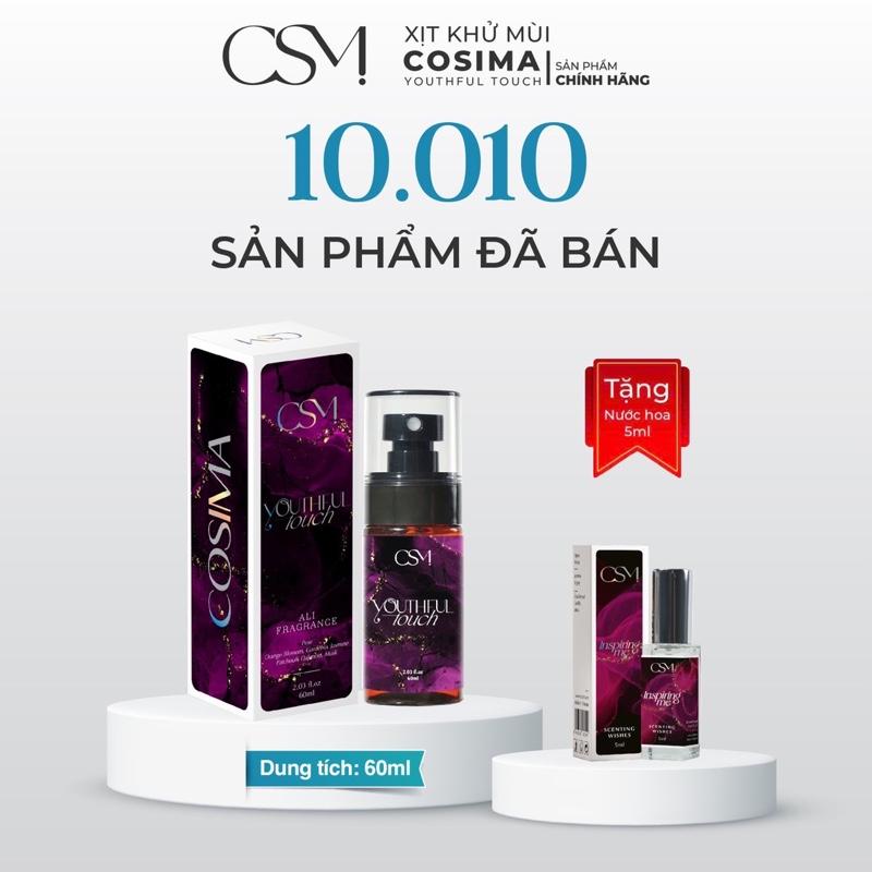 COSIMA Xịt Khử Mùi Cao Cấp Màu TÍM 60ml Hỗ Trợ Khử Mùi Hôi Nách & Chân Dưỡng Trắng Da Hương Thơm Nước Hoa Tặng Nước Hoa 5ml