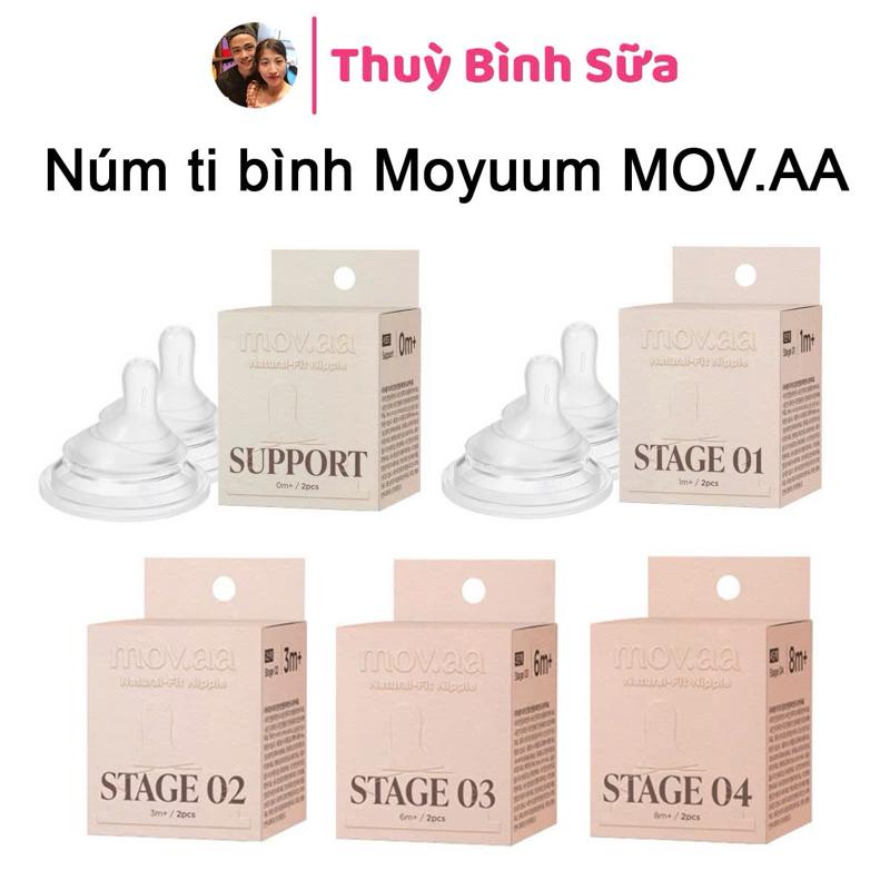 Núm ty Moyuum Mov.aa thay thế chính hãng Hàn Quốc cho bé (chỉ lắp được bình Mov.aa) 0