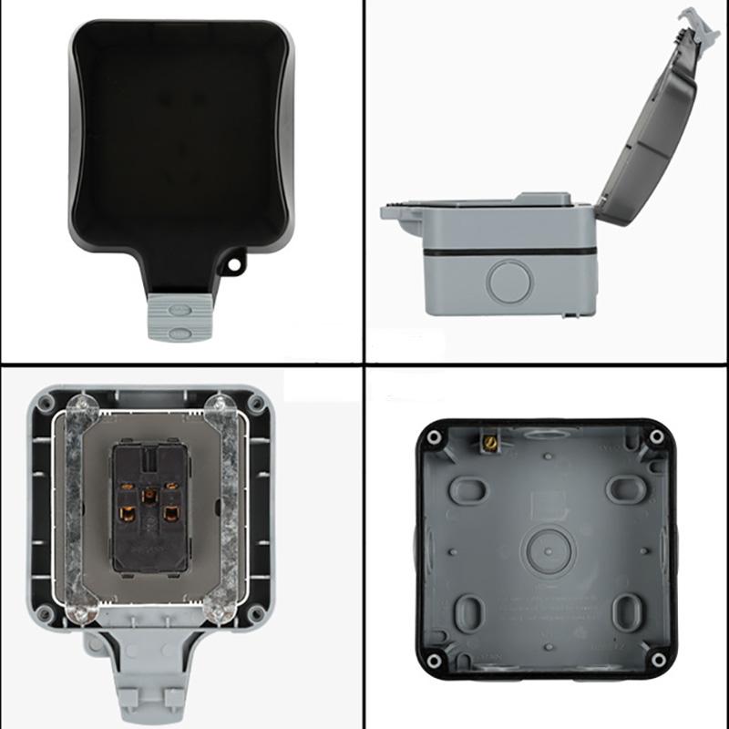 Product Introduction of COD Stop Kontak IP66 Waterproof Outdoor Wall Socket Box Kotak Tahan Air Hujan Anti Debu stop  kontak 14