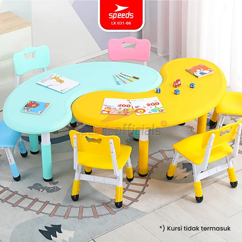SPEEDS Meja Belajar Anak Colorful Bulan Moon Table Meja TK Paud Warna Warni Kids Table 031-66 8