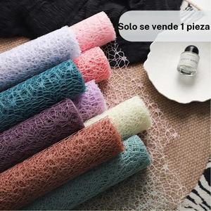 Papel para empaque de flores coreano de malla bordada y calado, papel para envolver ramos de flores, 1 rollo, 19 colores, 50x457 cm