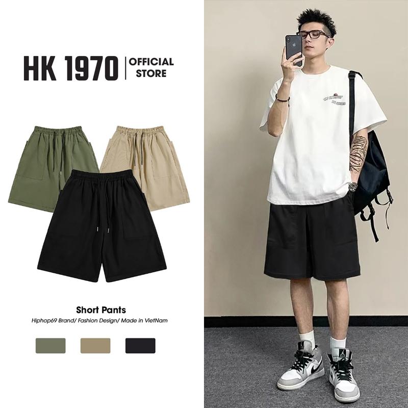 [HK1970 Vietnam] Quần Short KaKi Nam Nữ Unisex Chất Vải KaKi 2 Da Cao Cấp Form Ống Rộng Oversize Dài Qua Gối Q207 quan thethao