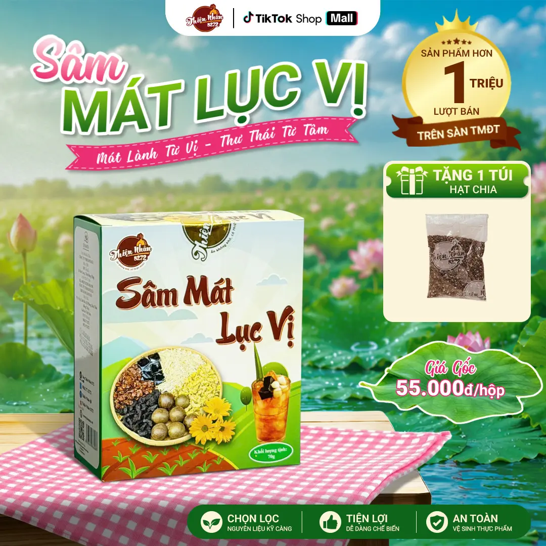 Sâm Mát Lục Vị - Set Nguyên Liệu Nấu Nước Từ 10-12 Lít Nước Sâm Mát Lục Vị [Shop Thiện Nhân 5272] - Tặng Kèm Hạt Chia