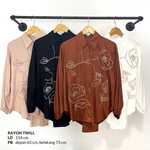 Weargalu Koleksi Atasan kemeja wanita lengan panjang premium Baju  Oversize Casual