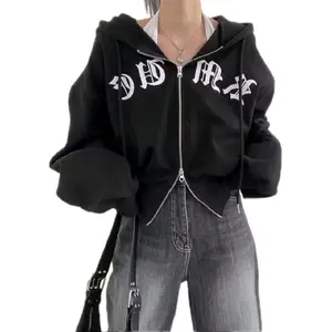 DOBLE ZIPP CROPE JAPANESE HOODIE ZIPPER WANITA OVERSIZE