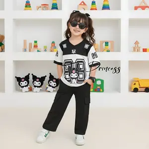 Setelan Jersey Kuromi Anak Perempuan Celana kargo 3-12 Tahun / Setelan Anak Prerempuan Kekinian