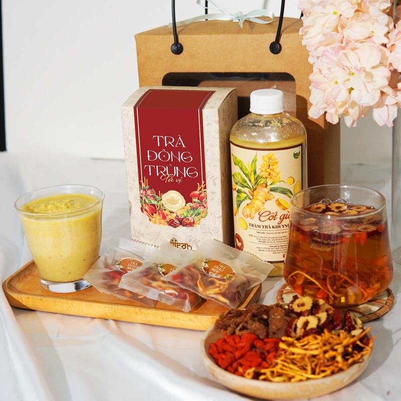  Set Quà Tặng Tết 2026 Mộc Hương Sơn - Cốt gừng + Trà đông trùng hoặc Trà lạc tiên 
