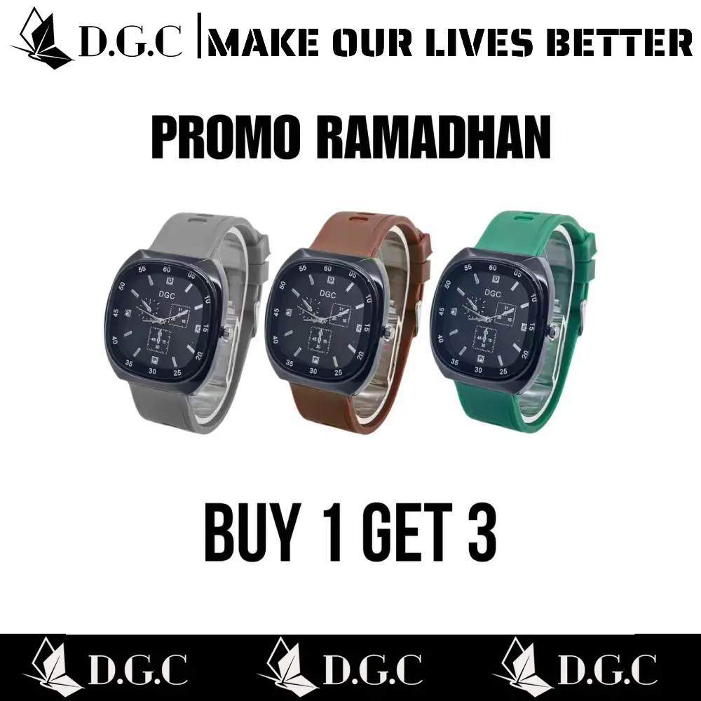 DGC COD BUY 1 GET 3 jam tangan wanita fashion tali karet chrono variasi mewah anti air Analog Kemewahan Santai Tahan air Bercahaya Karet Gift