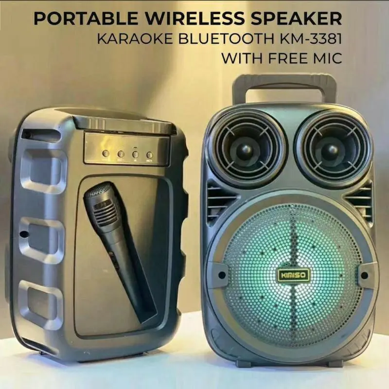 TOKO PEMBICARA【FREE SHIPPING】SUPER BASS PORTABLE BLUETOOTH SPEAKER WITH MIC BK-3381 SPEAKER BLUETOOTH BIG SOUND WITH LED LIGHT WIRELESS BLUETOOTH SPEAKER 2