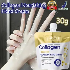 Collagen Nourishing Hand Cream Krim Tangan Pemutih Cream Tangan Keriput Dan Kasar 30g Whiten Moisturizing Hand Krim Pelembut Tangan Kering Dan Keriput Cream Tangan Dan Kaki Keriput Dan Kasar Hand Foot Cream