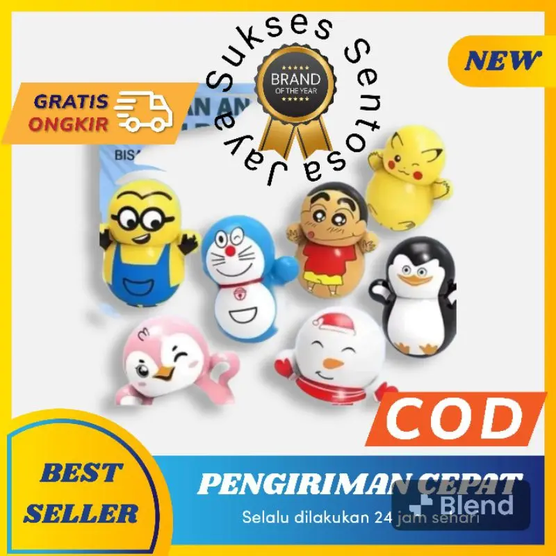 1 PCS Mainan Boneka Goyang Joget Mini Daruma Tumbler Berayun - Stress Relief Toys 0