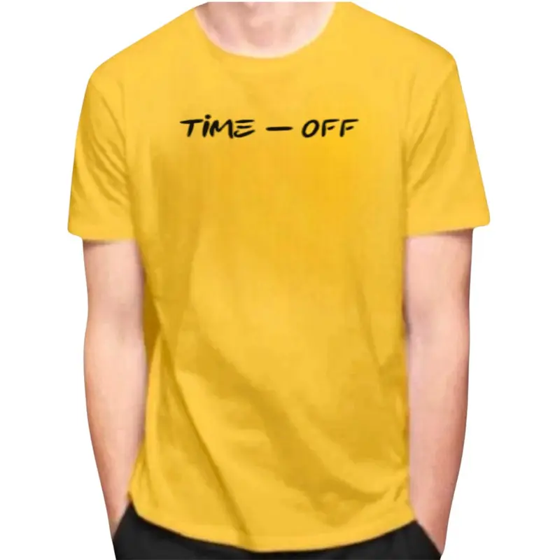 Kaos pria dewasa distro lengan pendek motif grinlight time off cocok untuk santai warna hitam 2