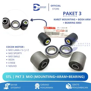5TL (PAKET 3 HEMAT) KARET MOUNTING + BEARING 2 PCS + BOSH ARAM MIO SPORTY SMILE LAMA / LAHER / ARM