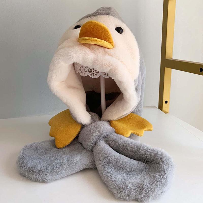 Product Introduction of Baby hat scarf integrated autumn and winter face protection plush baby ear protection hat with thick plush for boys and girls 15