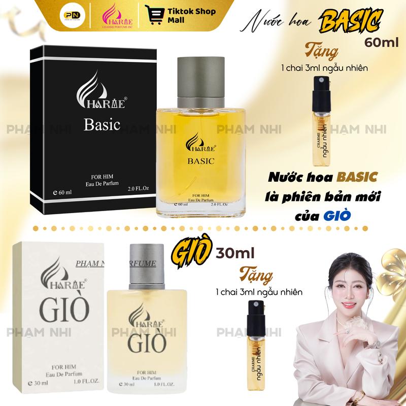 H R V E Nước Hoa BASIC 60ml hoặc GIO 30ml dành cho Nam