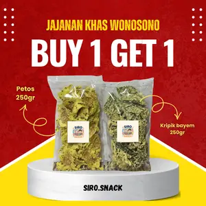 SIRO - Bundling 500gr Petos 250gr&Keripik Bayem 250gr Cemilan Khas Wonosobo Rasa Unik Dua Cemilan dalam Satu Paket