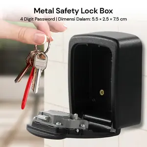 Kotak Brankas Safety Lock Box Metal 4 Digit Password Tipe Dinding - G10