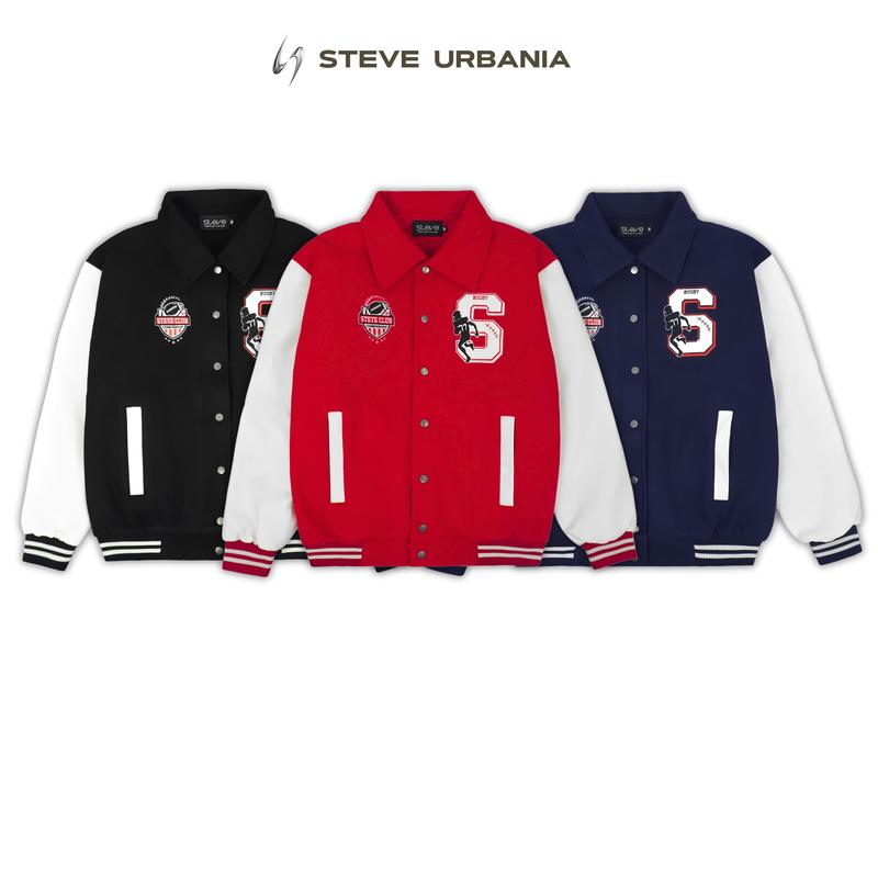 Áo Khoác Dạ Varsity RUGBY STEVE - Phối Da xuất xứ từ Scotland Nam nữ Form Rộng Unisex - AK04 manfinity áo Jacket Top