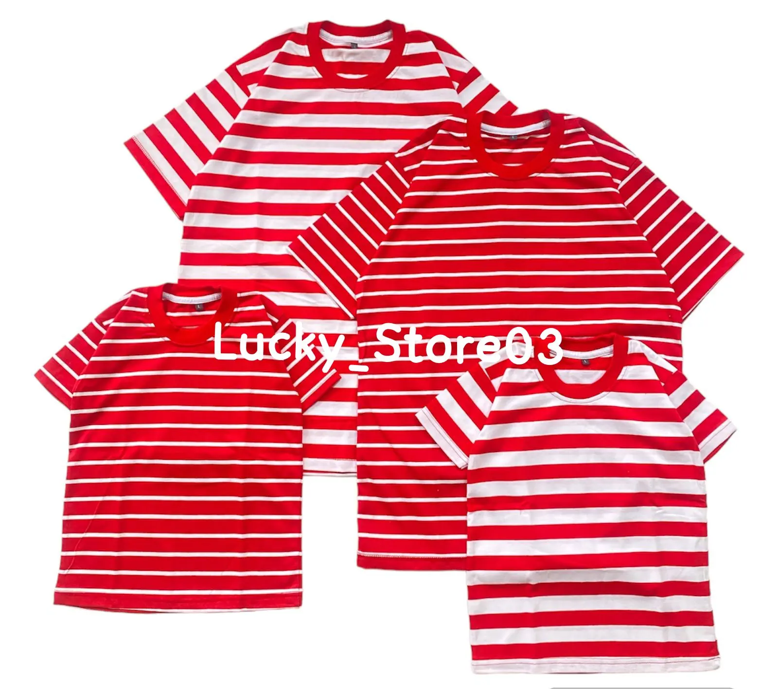 Kaos Stripe Merah Putih / Atasan Merah Putih Agustusan