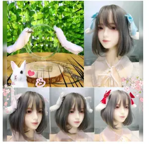 Hairclip Floppy bunny ear lace lolita harajuku cosplay animal white rabbit kelinci buffy kawaii