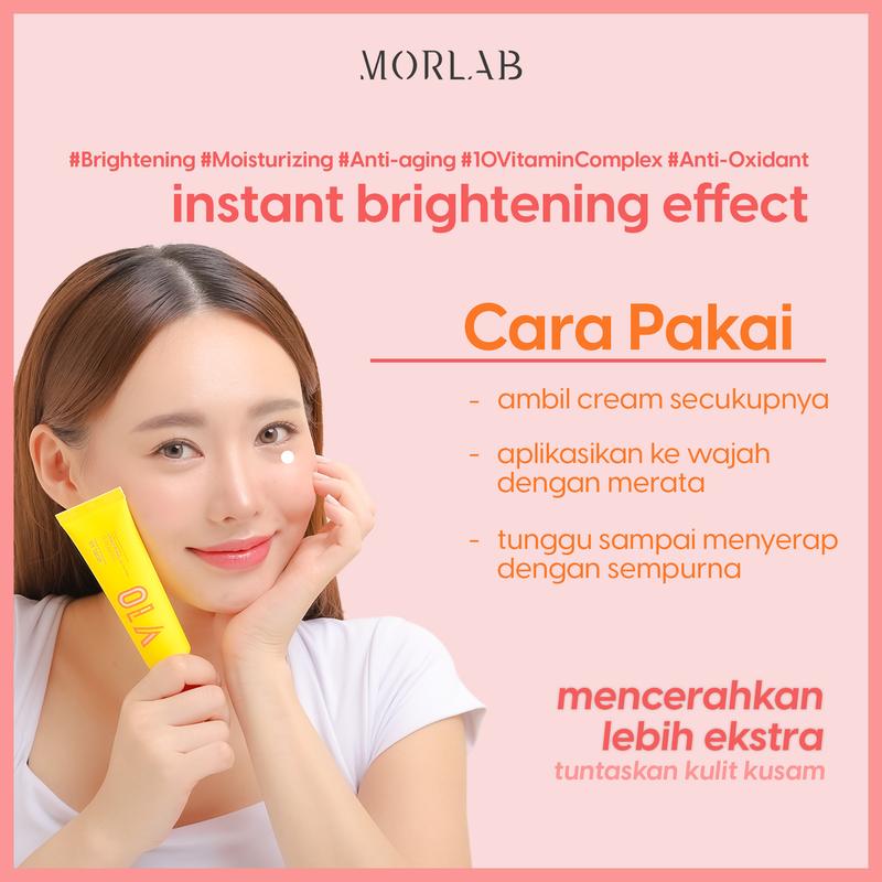 MORLAB - PAKET COMBO BRIGHT ( 1 PCS MORLAB V10 VITMANIN TONE UP CREAM + 1 PCS NOURISHING BRIGHT GLOW MIST ) BPOM 3