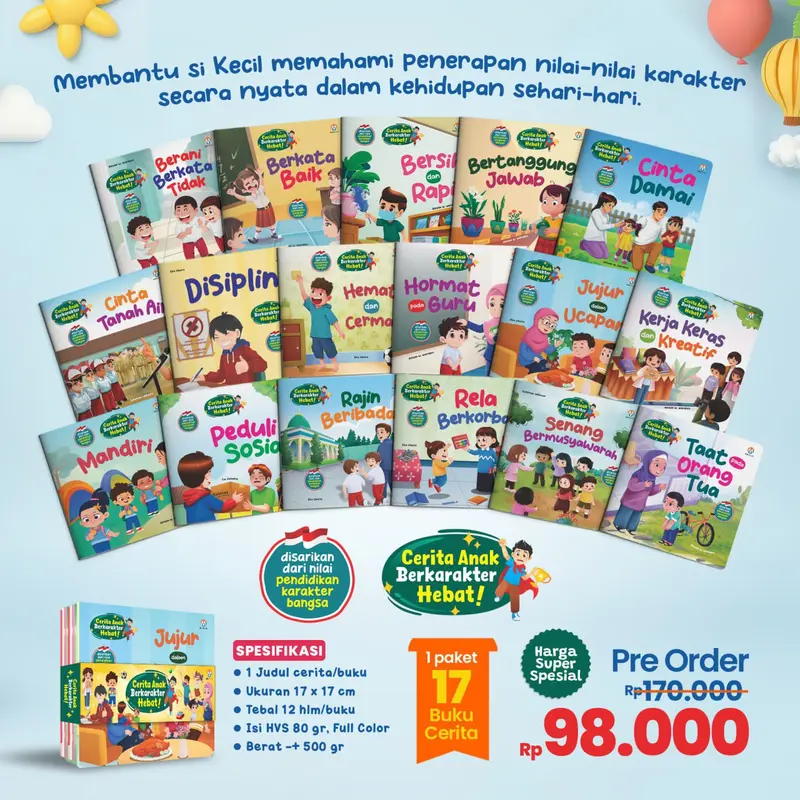 (isi 17 buku) Seri Cerita Anak Berkarakter Hebat - Ziyadbooks - Laris Maris 0