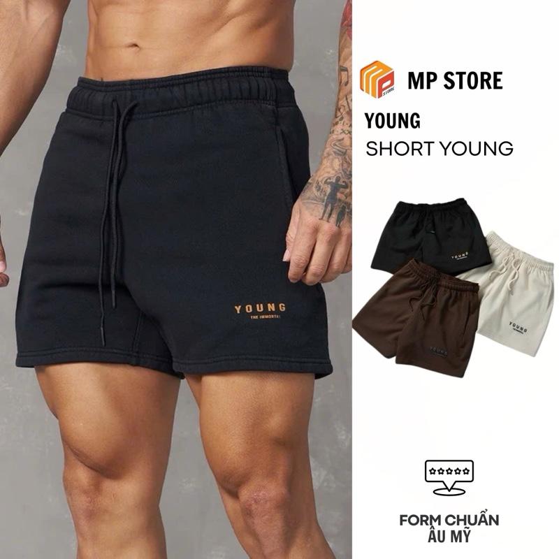 [ Xem Feedback ] Quần Short Thể Thao Nam 6inch Vải Da Cá Form Rộng Logo Nhỏ Local Brand YOUNG 2025