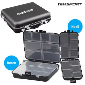 TaffSPORT Kotak Plastik Penyimpanan Umpan Alat Pancing Case Box Serbaguna 10 & 12 Sekat
