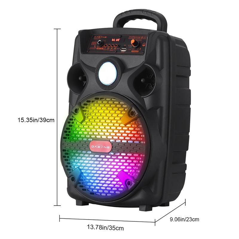 Portable Bluetooth Speaker Wireless Loud Big Party Speaker with Light and Stand, Kareoke Machine with Microphone Support Remote, FM, TWS, AUX, USB for Phone Home Outdoor 7
