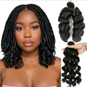 Rambut Sambung Spanish Wand Curl Rambut Sulam Rambut Anyam Rambut Sambung Keriting Hair Extension Curly Various Hair Accessories Black