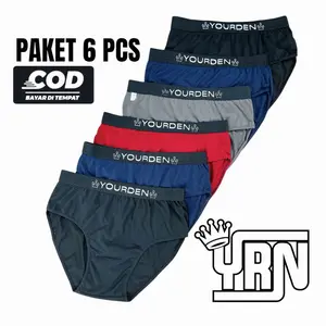 Paket 6 pcs celana dalam pria dewasa big size bahan adem karet boxer Cowok Katun Lembut Nyaman Pendek Motif sempak lelaki Kotak Remaja
