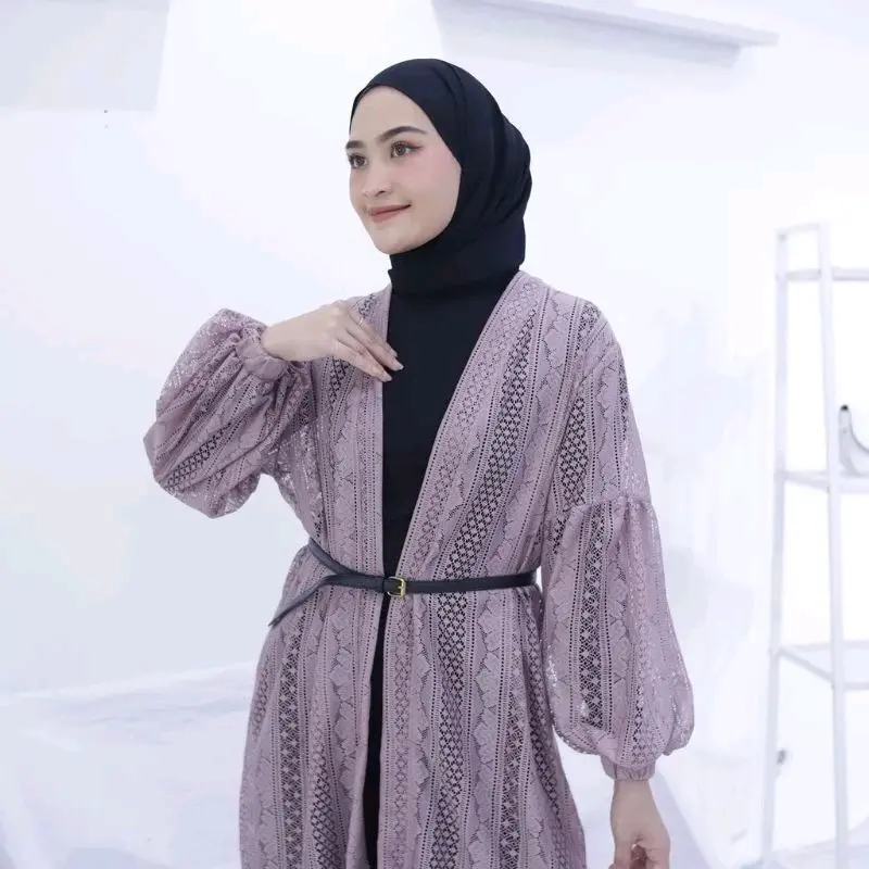 CARDIGAN BURKAT TERBARU / KARDIGAN BURKAT LENGAN BALON / OUTER BRUKAT PREMIUM ATASAN Wanita / BISA COD