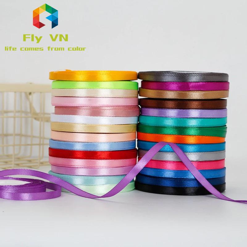 Fly.vn | Ruy băng satin cuộn 1,0cm, rộng 22 mét, ruy băng trang trí, đóng gói quà tặng, cuộn ruy băng