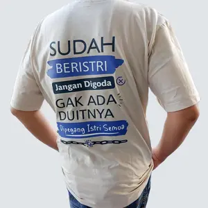 Kaos Pria Cotton Combed 30s Premium - Kaos Kata Keren - Sudah Beristri Jangan Digoda Gak Ada Duitnya - Distro, Baju Katun Nyaman Tshirt Unik  Panjang Anime Jepang