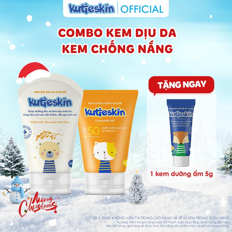  Combo Kem chống nắng cho bé và Kem bôi dịu da Kutieskin - CNK01+KDD02 