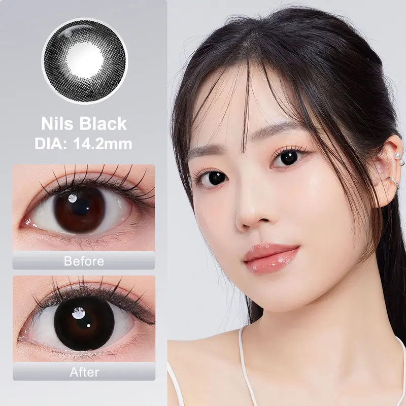 【New & Normal】Magister Softlens DIA 14.2/14.5mm Cokelat Natural Nils Brown Lens Kontak Minus 0.00~-6.00 Abu-abu Ocean Smog Gray Lensa with Case 7