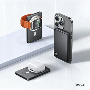 10000mAh 超薄型 モバイルバッテリー、MagSafe対応・磁気ワイヤレス急速充電、iPhone／Xiaomi／Samsung向けポータブルバッテリー、時計・イヤホン用