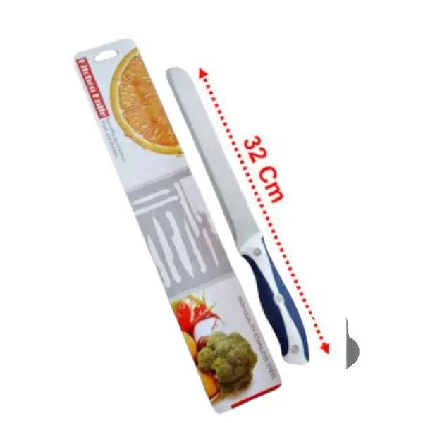 Pisau potong Roti Tawar Kue Bolu Sayur Jeruk serrated knife stainless Gerigi 32 Cm
