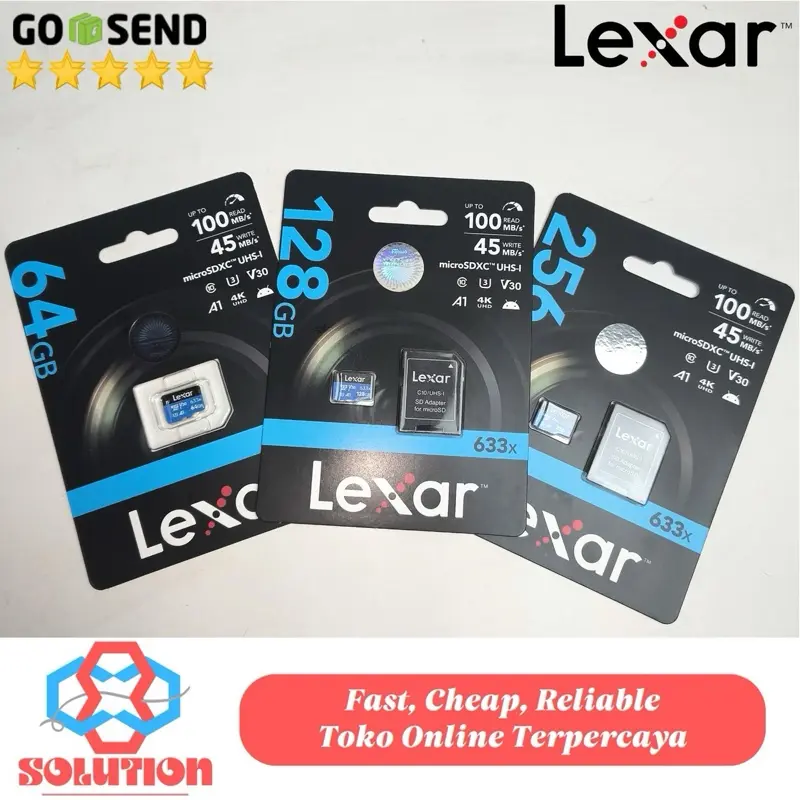 MEMORY MICRO SD LEXAR 633X 64GB 128GB 256GB HIGH PERFORMANCE UP TO 100MB/s