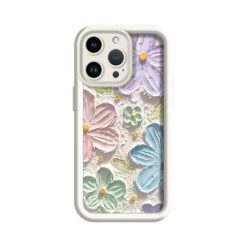 Casing Floral Colour For IPhone Oppo Vivo Infinix Samsung Realme Redmi Softcase Case JTK0201 5